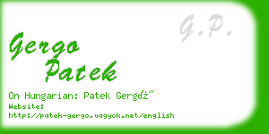 gergo patek business card